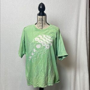 Vintage Green Tie Dye Batik Jellyfish T-Shirt
